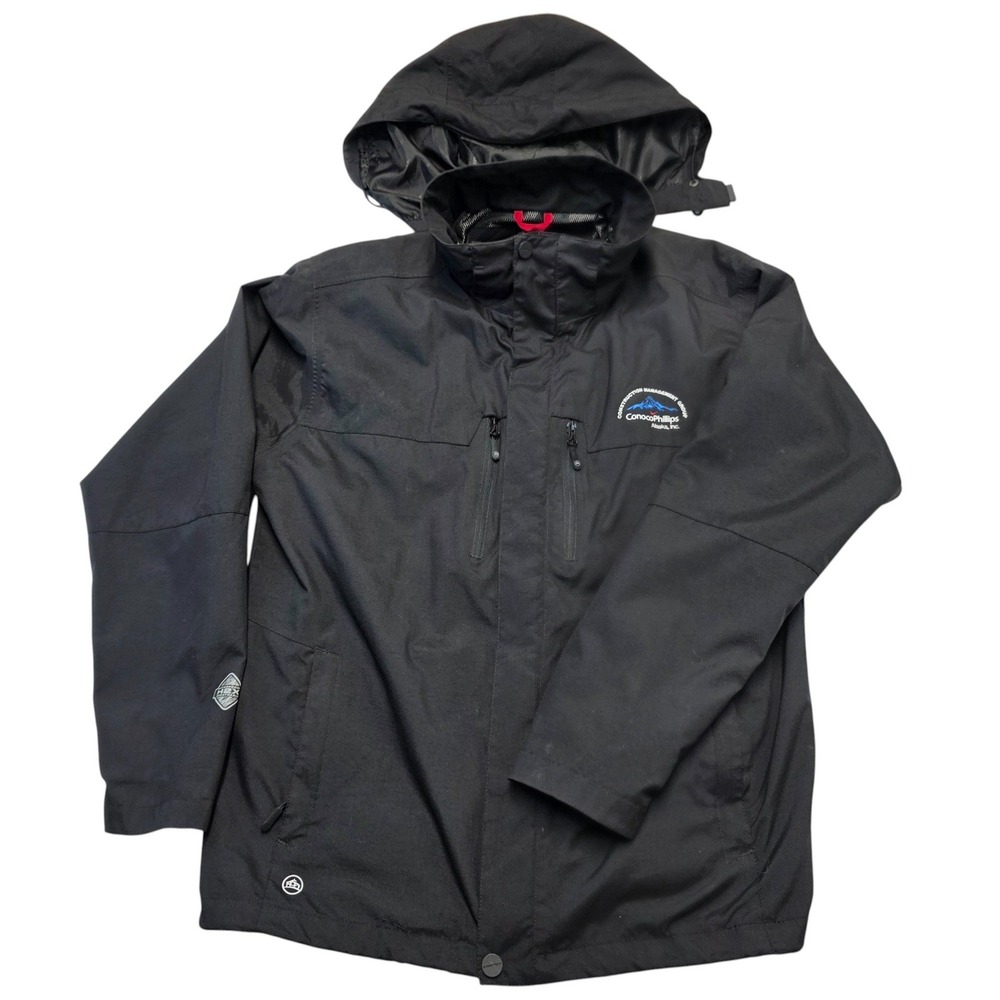 Stormtech Black Performance Nylon Jacket L ConocoPhillips Alaska Detachable Hood